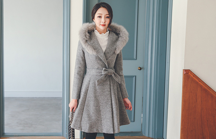 Foxper Hood Flare Wool coat