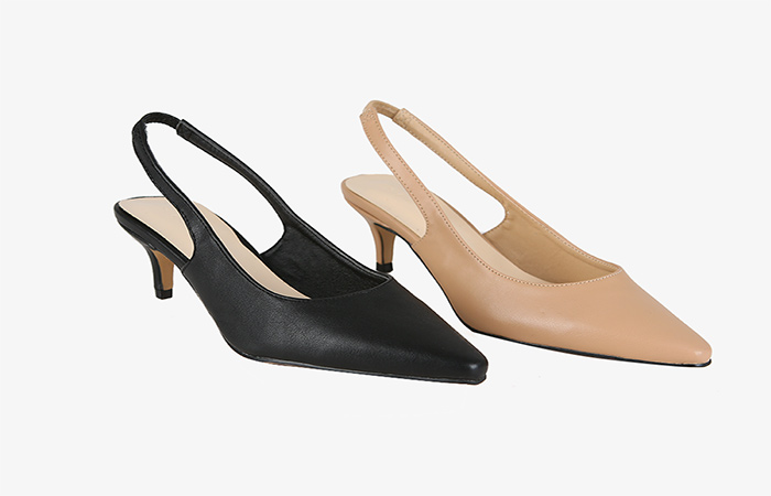 [Models wear38st]Simple Basic Banding Sling Backs Heels