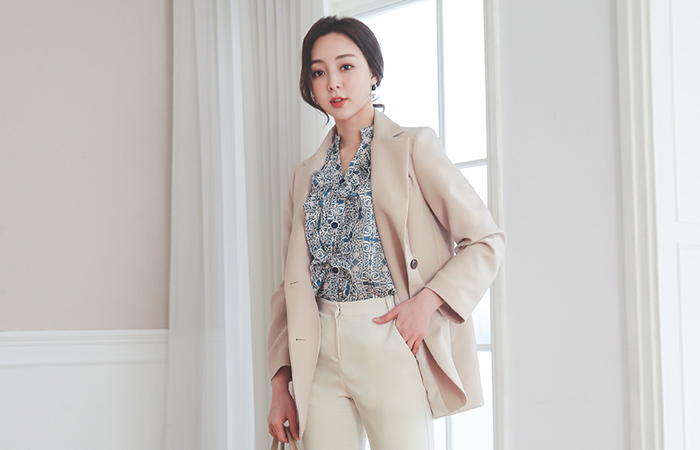 Two button Long Belted Boy Fit Jacket