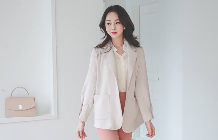 Retro Puff Single Button Pocket Jacket