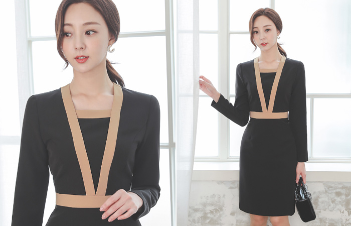 Color Combination Lining H-line Dress