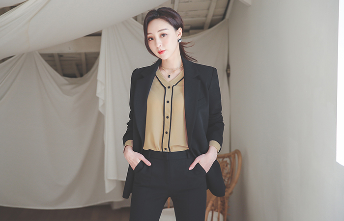 Basic Single Tailored Lip-pocket Span Jacket