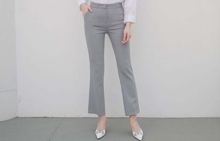 Double Buckle Decoration Straight Span Slacks