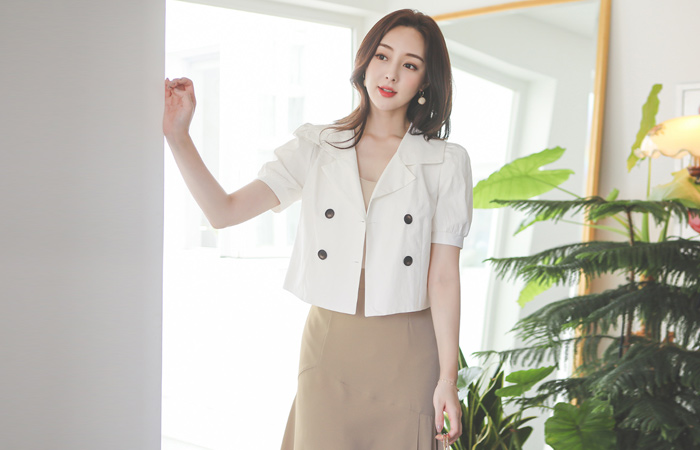 Big Collar Puff Double-button Shot Jacket