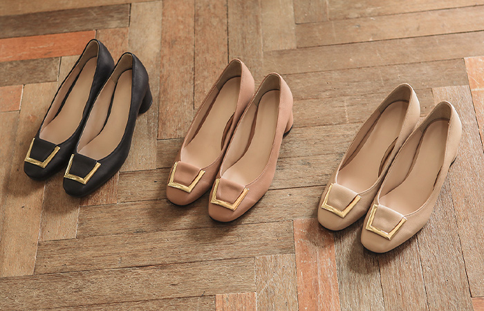 [Models wear40st]Gold Deco Modern Middle Pumps Heels