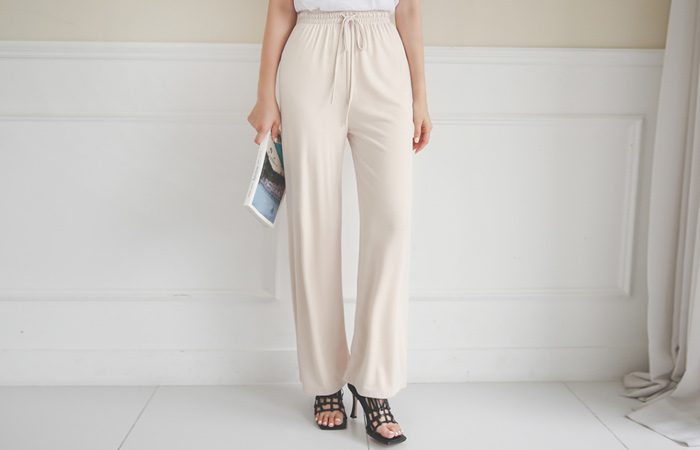 Cooling Modal Banding String Wide Pants