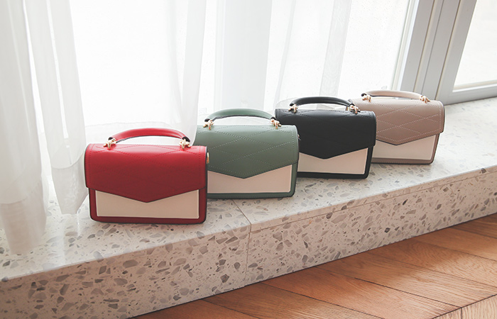 [Models wear41st]Color Combination Line Chain Tote bag