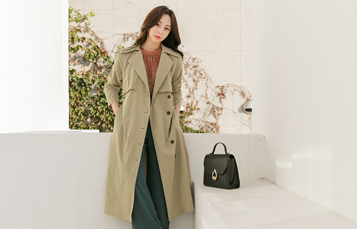 Double Gun Flap Reglan Trench Coat