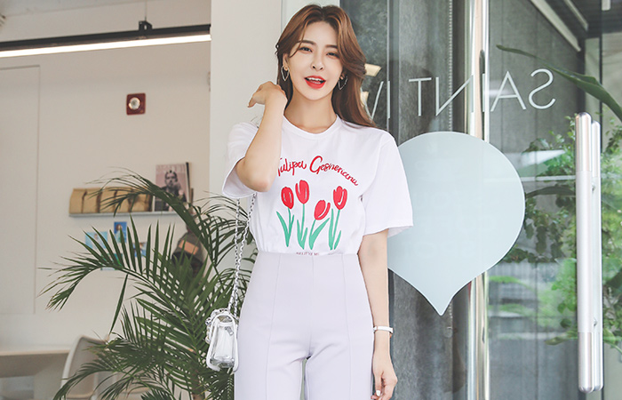 Tulip Short Sleeves Cotton T-shirt