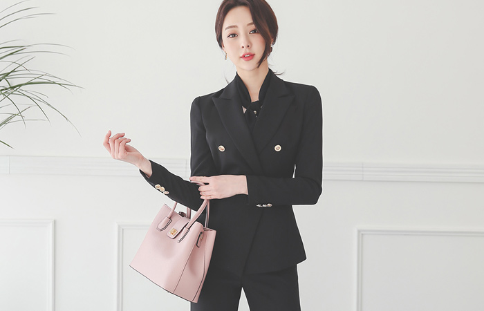 Gold Antique-Buttons Cutting Slim Fit Jacket