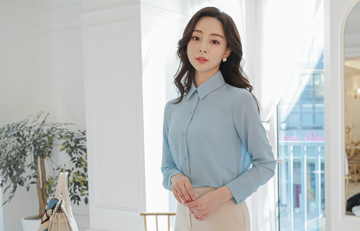 Basic shirt collar Blouse