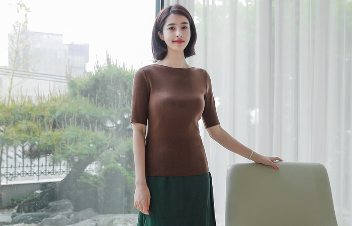 Basic Boat Neck Sleeve Knit 5