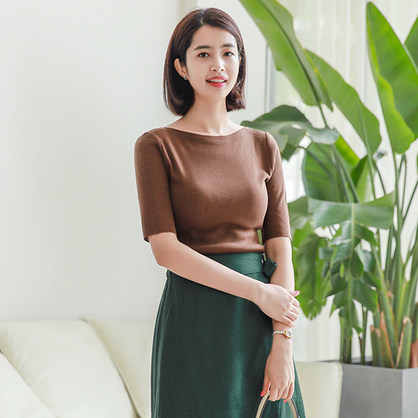 Basic Boat Neck Sleeve Knit 5