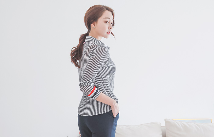 Tom Stripe Wrinkle Cotton Shirt