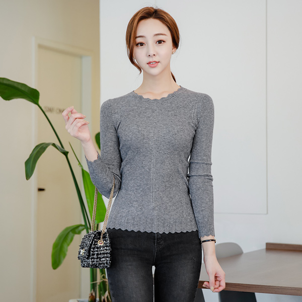 Wave leaf Punching Corrugated Knit