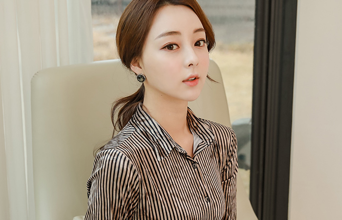 Stripe Modern Velvet Blouse