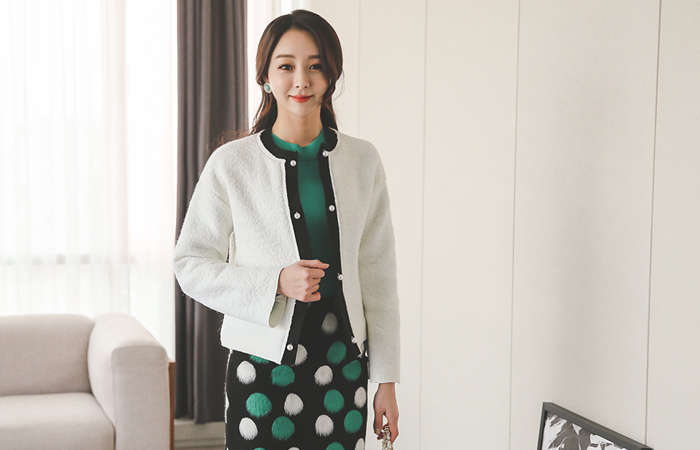 Pearl Pearl Button Quilting Jacket