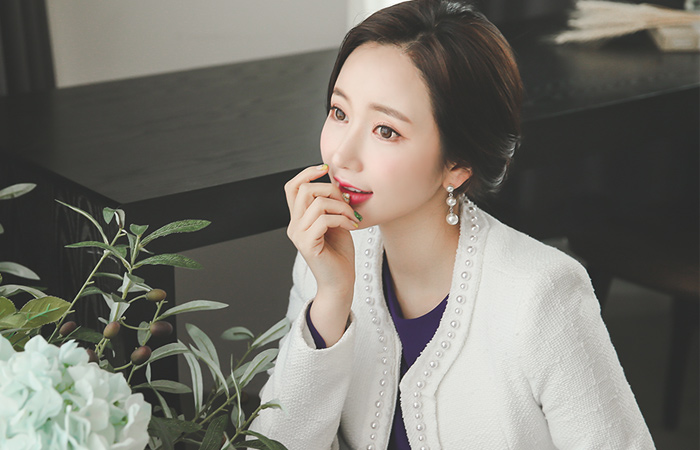 Bold Pearl Bolero Tweed Jacket