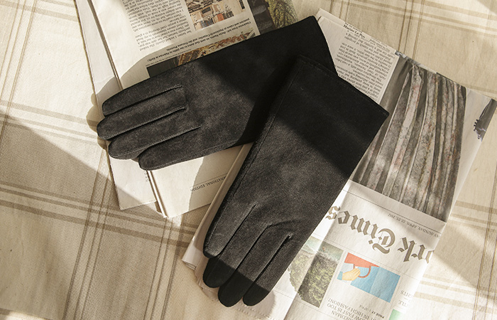 Smart Touch Suede Gloves(Fur Lining)