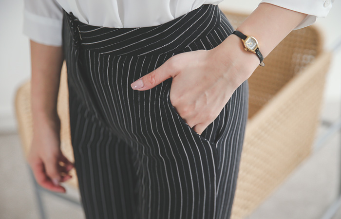 Classic Stripe Straight Slacks