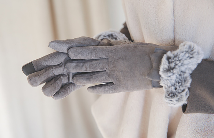 Soft bowknot Suede Gloves