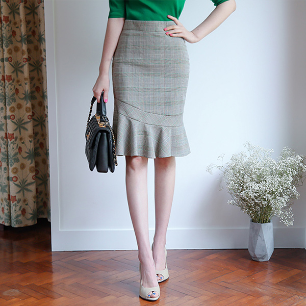 Summer Glen Check Mermaid Skirt