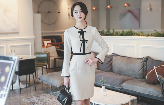 Bias double bowknot Dress