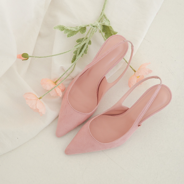 Suede Spring Color SlingBack Heels