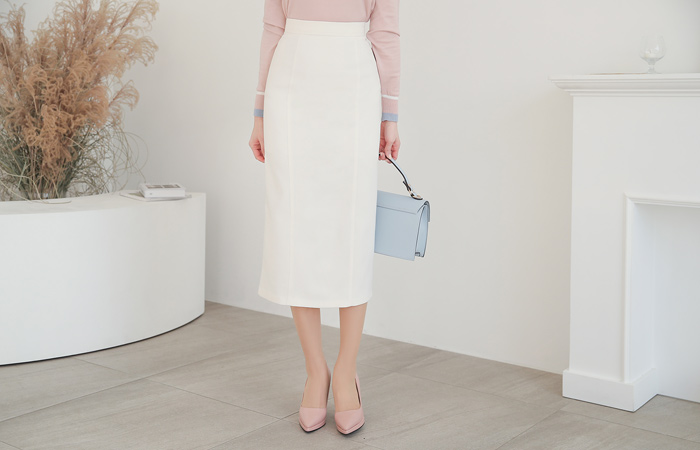 Stitch Double Cutting-line Pencil Skirt