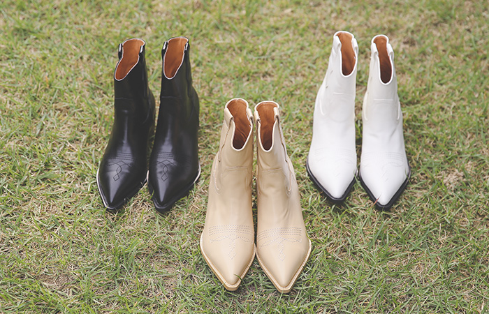 [Models wear42st]Stitch Stiletto Middle Heel Western Boots