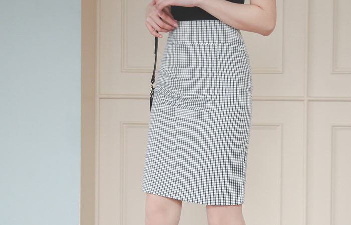 Mono Check Two-way Span Skirt