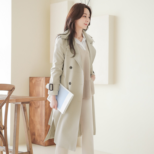 Modern Stitch Double-button Span Trench Coat