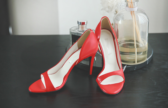 [Models wear39st]Sheepskin Toe open Stiletto