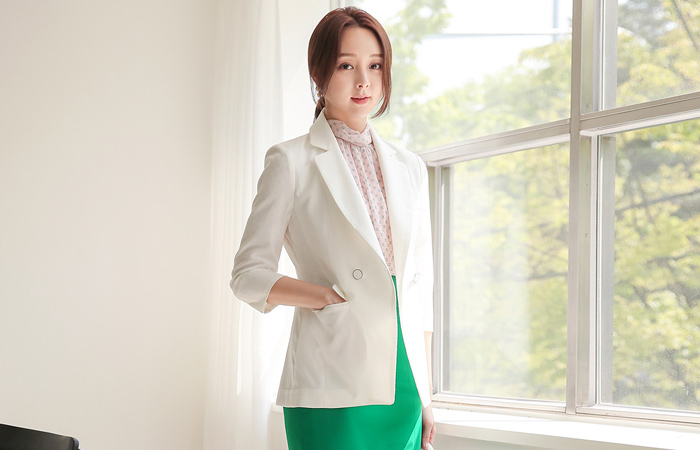 light Bokashi Colored-Sleeves Tailored Jacket