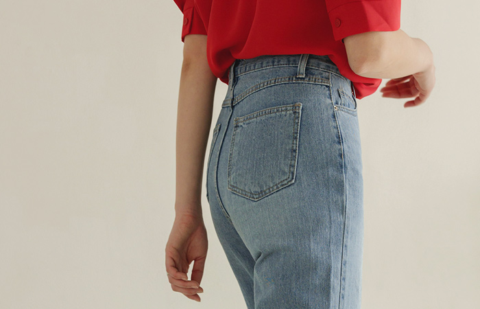 Retro Mood Wide Denim Pants