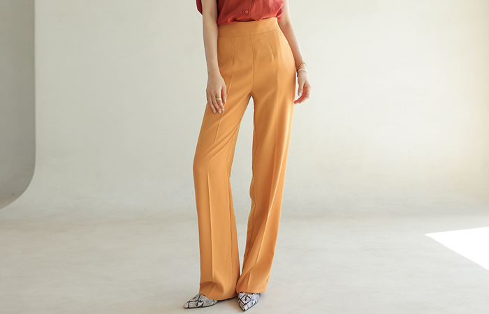 Vivid Color Point Long-legged Slacks