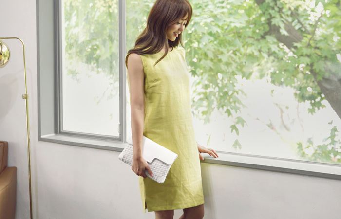 loose fit Linen Sleeveless One Piece