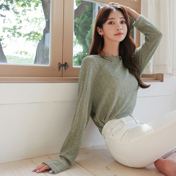 Basic Knit Stripe Knit T-shirt