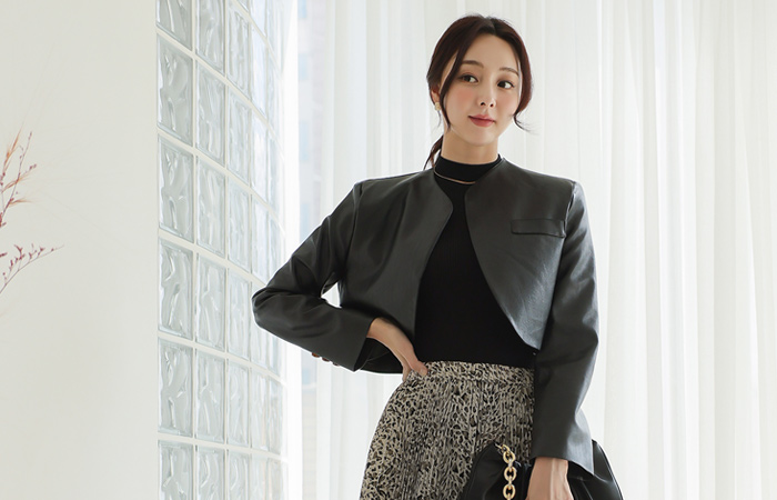 Modern Chic Leather Bolero Jacket