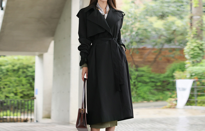 Melbourne Epaulet Gun Flap Open Long Trench Coat