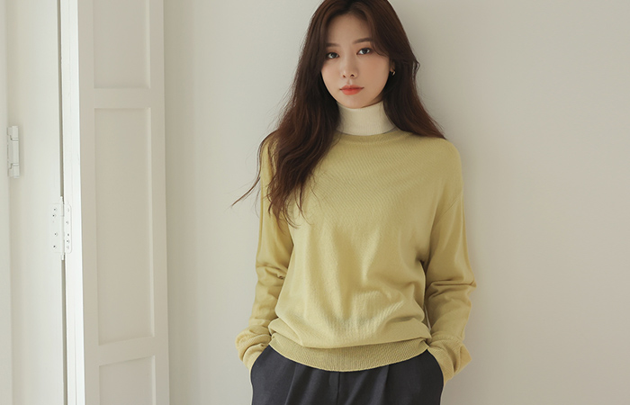 Soft Warmer Color Wool Knit T-shirt