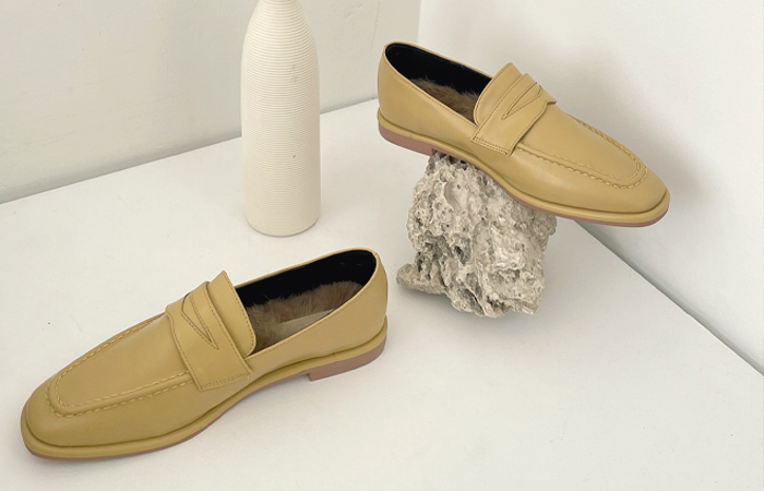 Classic Rabbit-Fur Lining Loafers