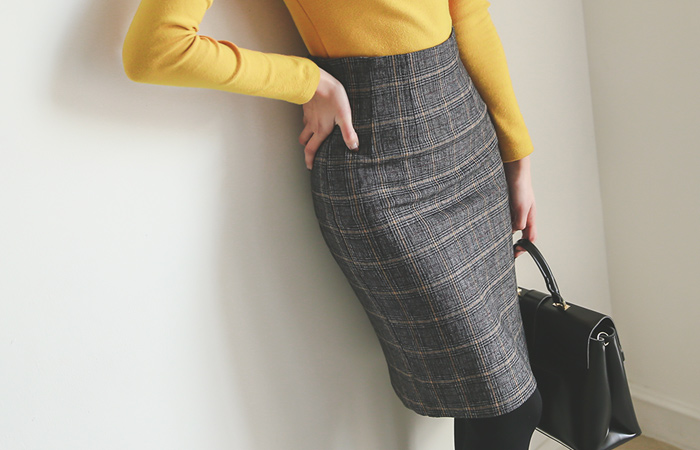 Classic Glen Check in Brushed Skirt