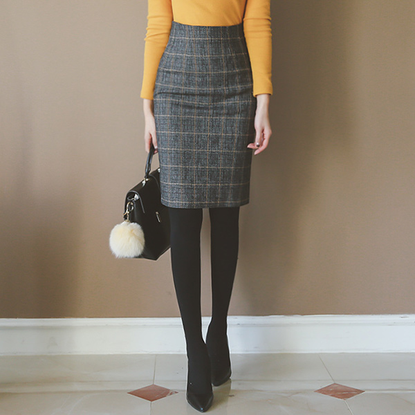 Classic Glen Check in Brushed Skirt