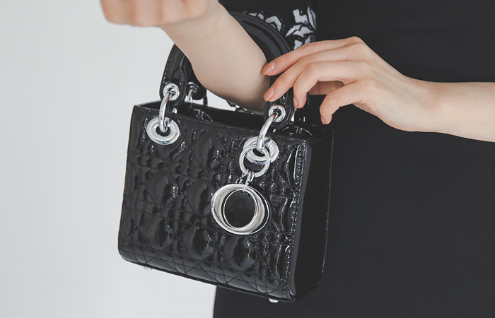 Lady Mini Cowhide Enamel Bag