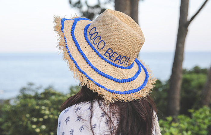Coco Blue Line Raffia Hat