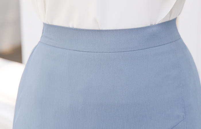 Unbalance Tiered Ruffle Line Back Banding Skirt