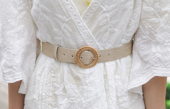 Rattan-Touching Circle Wide Belt