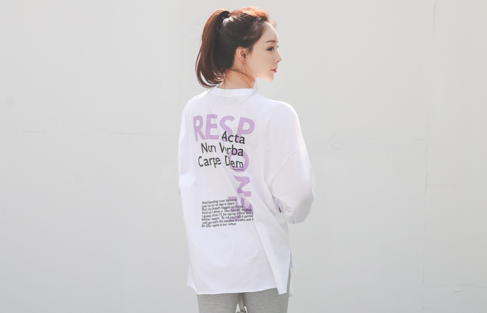 리스펀스 Bag Lettering Long T-shirt