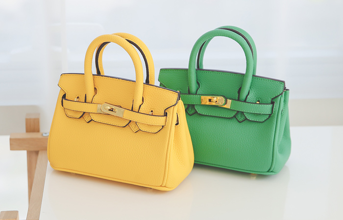 Vivid Color Gold Buckle Mini Tote bag